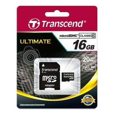 Carte microSDHC Classe 10 de 16Go de Transcend