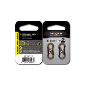 S-BINER PLASTIC SIZE #0 - 2 PACK COYOTE/BLACK GATES