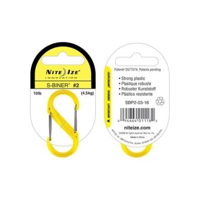 S-BINER PLASTIC SIZE #2 - YELLOW PKG