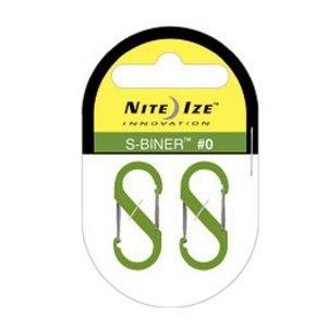 NITE IZE S-BINER PLASTIC SIZE #0 - 2 PACK LIME