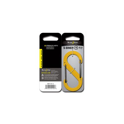 NITE IZE S-BINER PLASTIC SIZE #4 - YELLOW PKG