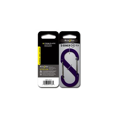 NITE IZE S-BINER PLASTIC SIZE #4 - PURPLE PKG