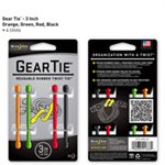 Gear Tie de 3 pouces assortie de Nite Ize - orange, vert, rouge & noir - (4 unités)