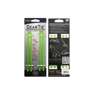 NITE IZE GEAR TIE 12"- LIME 2PK