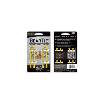 GEAR TIE 6"- YELLOW 2PK