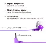 Panasonic - ErgoFit noise isolating stereo earbud - purple