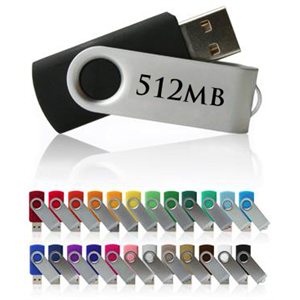 Clé USB Pivotant - 512MB - avec logo une couleur