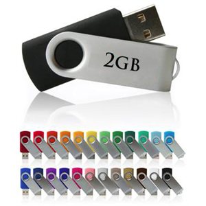Clé USB Pivotant - 2GB - avec logo une couleur