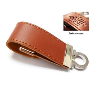 Leather USB Key - 8GB - with 1 Colour Logo