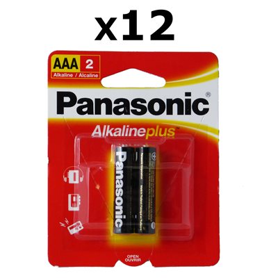 PANASONIC BATTERY AAA X 2 ALKALINE PLUS - PACK 12