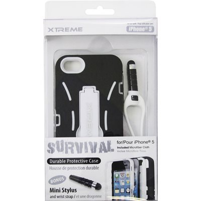 XTREME SURVIVAL PROTECTIVE CASE FOR IPHONE 5 BLACK