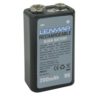 Batteries PRO 9V 200MAH NI-MH de Lenmar