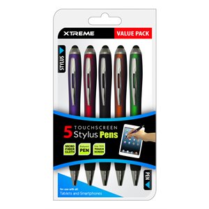 XTREME 5 PACK STYLUS PEN COMBO  *** ENGLISH ONLY PACKAGING ***