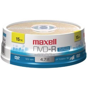 MAXELL DVD-R 4.7 RECORDABLE (SPINDLE CASE) - SPINDLE 15