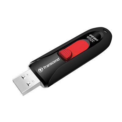 Clé USB rétractable JetFlash 590 de 32Go de Transcend -Noir