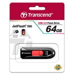 Clé USB rétractable JetFlash 590 de 64Go de Transcend -Noir