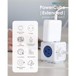 Allocacoc - Power Cube- 5 outelets - Extended Power Strip - Red 10' cord'