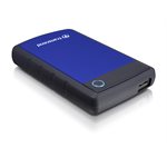 Disque dur externe Transcend de 1TB 2.5'' USB3.0 Storejet H3P avec finition anti-chocs Bleu