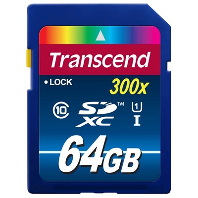 Carte microSDXC/SDHC Classe 10 UHS-1 400X Premium de Transcend