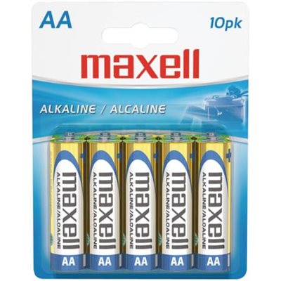 MAXELL BATTERIES AA - 10 PACK CARDED