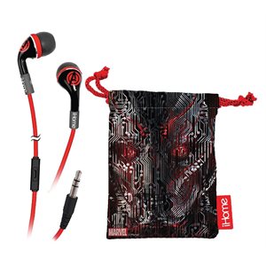EKIDS VI-M15UL.FXV2 AVENGERS AGE OF ULTRON NOISE-ISOLATING EARBUDS WITH BUILT-IN MICROPHONE AND POUC