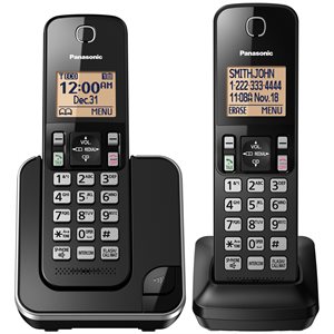 PANASONIC KXTGC382B EXPANDABLE DIGITAL CORDLESS PHONE WITH 2 HANDSETS