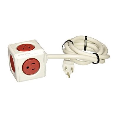 POWERCUBE EXTENDED - 5 OUTLETS - RED 5' CORD/1.5m W/ SURGE