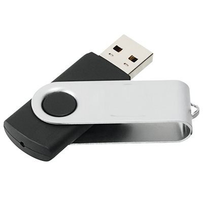 Clé USB 16GB pivotante NOIR USB 2.0 - polybag