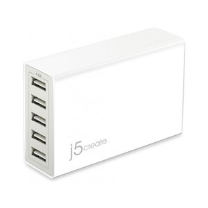 J5CREATE - JUP50 - SUPER CHARGEUR USB 40W 5 PORTS