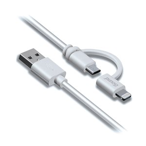 ISOUND 2 IN 1 MICRO-USB CABLE WITH LIGHTNING ADAPTER