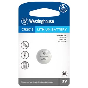 Batterie Westinghouse CR2016 3.0V lithium (button cell)