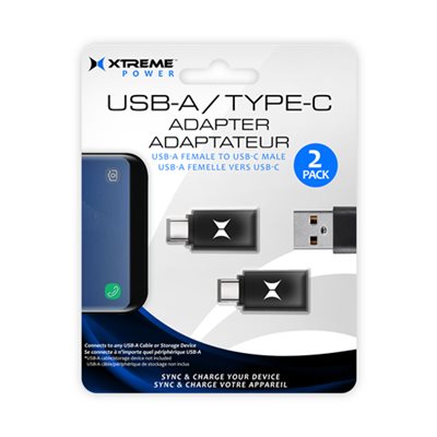 XTREME 2 pack USB-A to USB-C Adapter