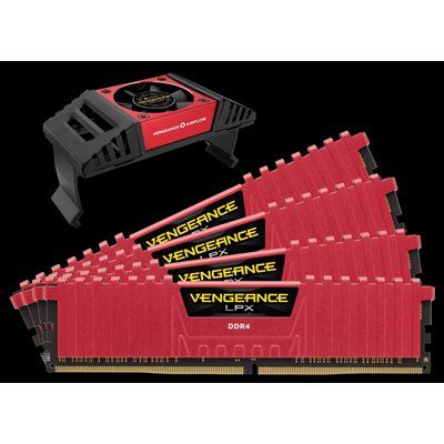 CORSAIR 32GB (KIT OF 4) 3866MHZ DDR4 DIMM 18-22-22-40 VENGEANCE LPX RED HEAT 1.35V AIRFLOW INC