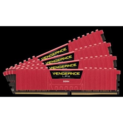 CORSAIR 32GB (KIT OF 4) 3000MHZ DDR4 DIMM 16-18-18-36 VENGEANCE LPX RED HEAT 1.35V