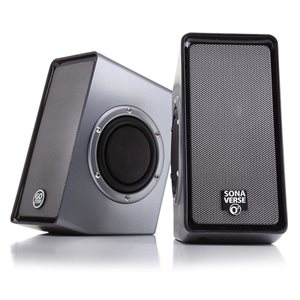 ACCESSORY POWER GOgroove SonaVERSE O2 USB Powered Speakers w/ Dual Side-Firing Passive Woofers Grey