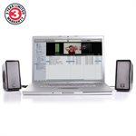 ACCESSORY POWER GOgroove SonaVERSE O2 USB Powered Speakers w/ Dual Side-Firing Passive Woofers Grey