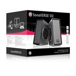 ACCESSORY POWER GOgroove SonaVERSE O2 USB Powered Speakers w/ Dual Side-Firing Passive Woofers Grey