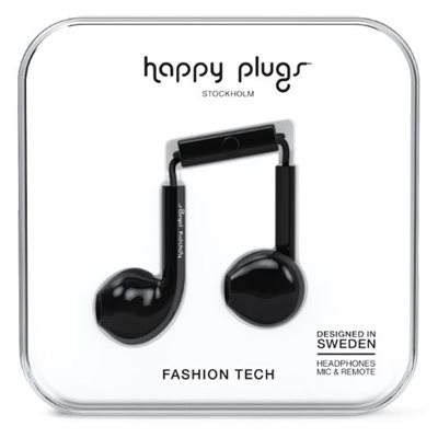 Happy Plugs - Earbud Plus Headphone - Black