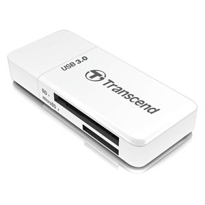Lecteur de cartes SD/MicroSD Transcend USB 3.0 - Blanc
