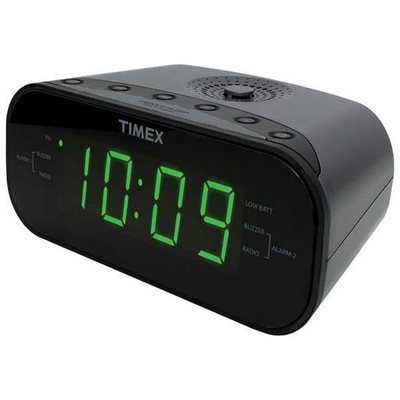 TIMEX T231 JUMBO DISPLAY LED DUAL ALARM RADIO WITH AUX/LINE IN JACK - BLACK *BIL*