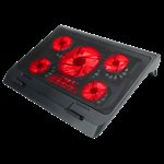 ACCESSORY POWER ENHANCE Laptop Cooling Stand with 5 LED Fans & Dual USB Ports Black with Red LED