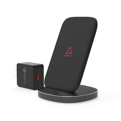 Adonit chargeur rapide sans-fil (Qi) et support avec chargeur USB - jusqu'à 10W - Noir