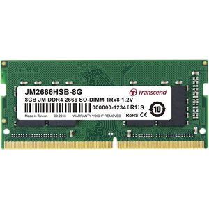 TRANSCEND 8GB JM DDR4 2666Mhz SODIMM 1Rx8 1Gx8 CL19 1.2V