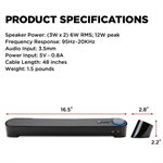 ACCESSORY POWER GOgroove SonaVERSE UBR Computer Sound Bar Speaker System BLACK