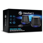 ACCESSORY POWER ENHANCE SB2 2.0 High Excursion Computer Speakers with LED Lights - Blue