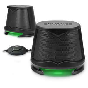 ACCESSORY POWER ENHANCE SB2 2.0 High Excursion Computer Speakers with LED Lights - Green