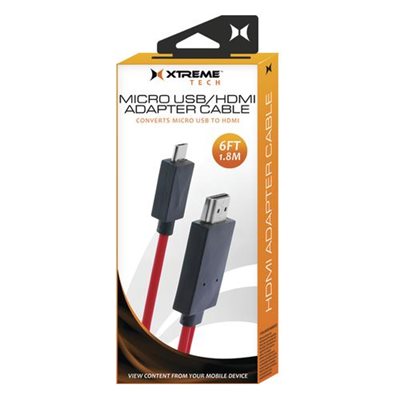 XTREME 6ft Micro USB/HDMI adapter cable - Converts Micro USB to HDMI