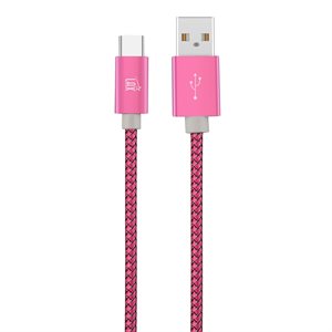 LAX 6FT Durable Braided Nylon Type-C to Type-A Cable-MAGENTA - ENG ONLY