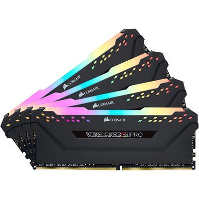 CORSAIR VENGEANCE RGB PRO DDR4 2666Mhz 32GB 4 x 288 DIMM Unbuffered 16-18-18-35 Black