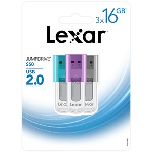 LEXAR 16gb Jumpdrive S50 USB 2.0  3 pack